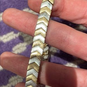 Silver & Gold arrow beaded bracelet